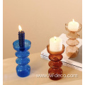 custom colored Scandi glass candle holder candlestick